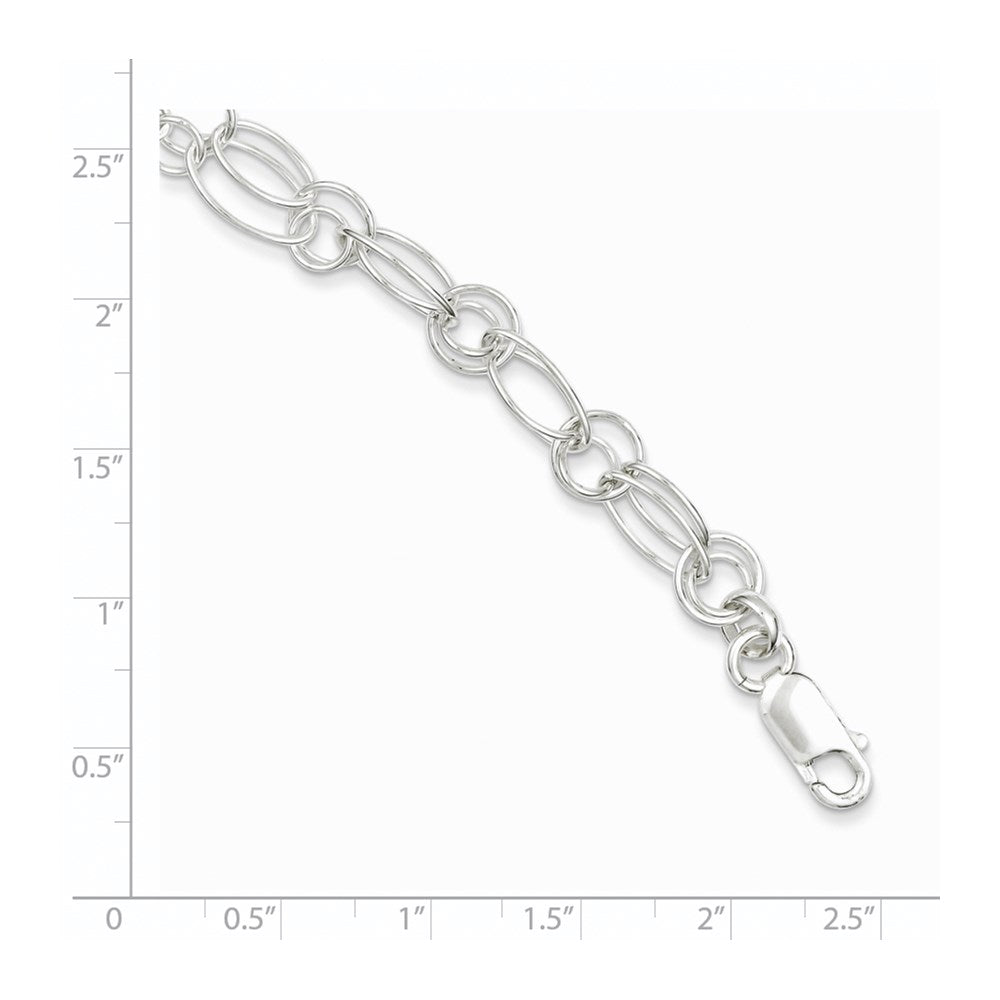 Sterling Silver Polished Oval Link Bracelet