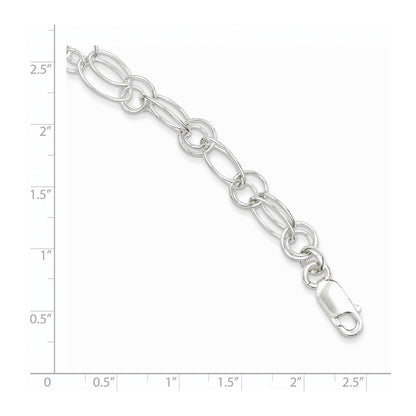 Sterling Silver Polished Oval Link Bracelet