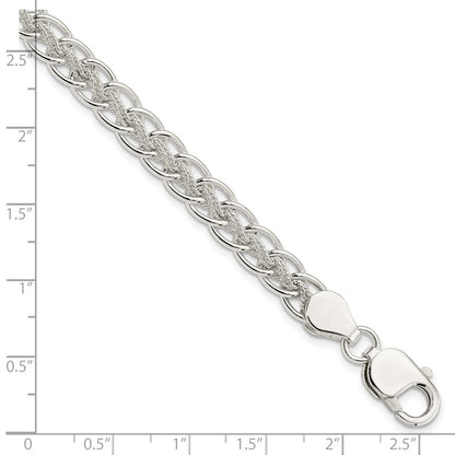 Sterling Silver Polished and Textured Fancy Bracelet