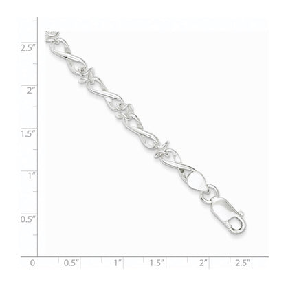 Sterling Silver Polished Fancy Link Bracelet