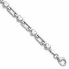 Sterling Silver Rhodium Polished Hearts and Squares Bracelet