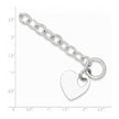Sterling Silver Polished Engraveable Heart Bracelet