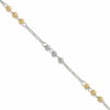 Sterling Silver Gold-tone Textured Beaded Bracelet