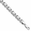 Sterling Silver Rhodium-plated Polished and Satin 9mm X and O  7.25 inch Bracelet