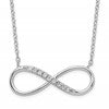 Sterling Silver Rhodium-plated with CZ Infinity w/ 2 IN EXT Necklace