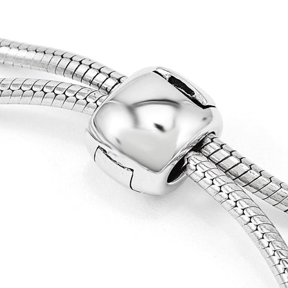 Sterling Silver Antiqued Reflections Black Crystal Adjustable Bracelet