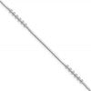 Sterling Silver Rhodium-plated Beaded 10 inch Plus 0.5 inch extender - Total 10.5 inch Anklet