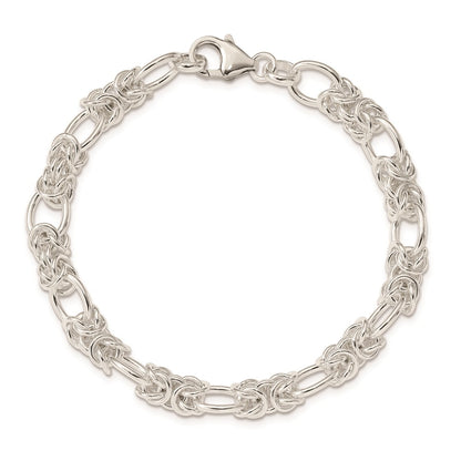 Sterling Silver Polished Fancy Link Bracelet