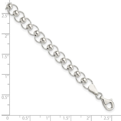 Sterling Silver Polished Beaded Bracelet