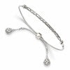Sterling Silver Antiqued Filigree Drops Adjustable Bracelet