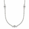 Sterling Silver Polished 5-Station CZ Necklace