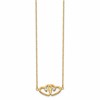 Affordable Expressions Sterling Silver Gold-tone Polished Two Hearts CZ 18 Inch Necklace