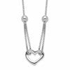 Sterling Silver Rhodium-plated Heart w/Box Chain Necklace