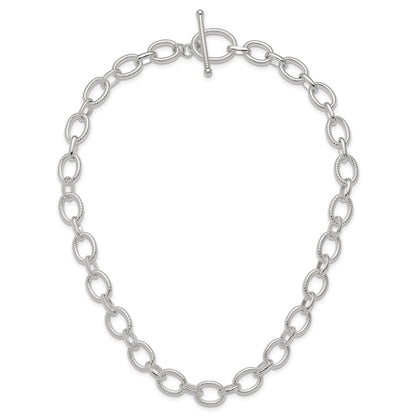 Sterling Silver Polished Fancy Link Necklace