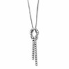Sterling Silver Rhodium-plated CZ Knotted Snake Chain Necklace