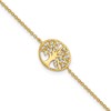 Sterling Silver Polished Gold-plated Tree with CZ Bracelet