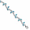 Sterling Silver Rhodium-Plated Whale Tail 7.75 inch Bracelet