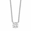 Sterling Silver Rhodium-plated CZ w/1in ext. Necklace