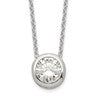 Sterling Silver Polished 9mm Bezel CZ Necklace