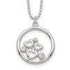 Sterling Silver Polished CZ Heart Necklace