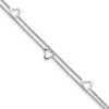 Sterling Silver Rhodium-plated Heart 2-Strand 9 inch Plus 1 inch Extender - Total 10 inch Anklet