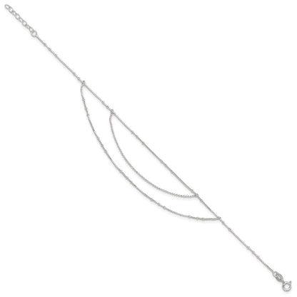 Sterling Silver Multi-Strand 9 inch Plus 1 inch Extender - Total 10 inch Anklet