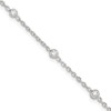 Sterling Silver Rhodium-plated Bezel CZ 8-Station 10 inch Plus 1 inch extender - Total 11 inch Anklet