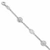 Sterling Silver Rhodium Plated Cross and Angel Bracelet