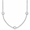 Sterling Silver Rhodium-plated 9-Station CZ Polished Necklace