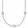 Sterling Silver Rhodium-plated 16-Station CZ Polished Necklace
