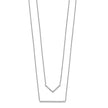 Sterling Silver Rhodium-plated CZ Double Bar Multi-Strand Necklace