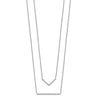 Sterling Silver Rhodium-plated CZ Double Bar Multi-Strand Necklace