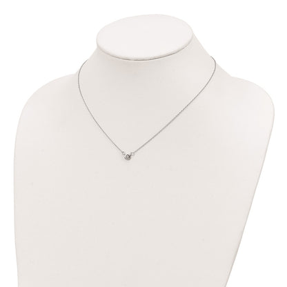 Sterling Silver Rhodium-plated 19in Bezel-set 5mm CZ Necklace