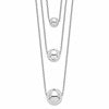 Sterling Silver Rhodium-plated 3-Strand w/2in ext. Polished Necklace
