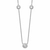Sterling Silver Rhodium-plated 3 Station CZ Necklace