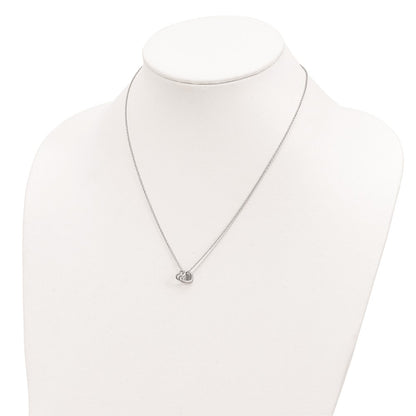 Sterling Silver Rhodium-plated 18in Hearts Necklace