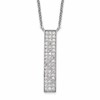 Sterling Silver Rhodium-plated CZ Dangle Bar Necklace