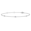 Sterling Silver Rhodium-plated Bezel CZ 10in Plus 2in Ext. Anklet
