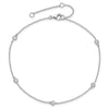 Sterling Silver Rhodium-plated Bezel CZ 10in Plus 2in Ext. Anklet