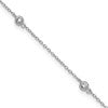 Sterling Silver Rhodium-plated Bezel CZ 10in Plus 2in Ext. Anklet