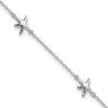 Sterling Silver Rhodium-plated Starfish 10 inch Plus 2 inch Extender - Total 12 inch Anklet