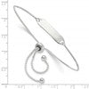 Sterling Silver Polished Bar Adjustable Bracelet