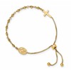 Affordable Expressions Sterling Silver Gold-tone Miraculous Medal Adjustable Bracelet