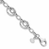 Sterling Silver Rhodium-plated Polished Hammered Fancy Link 7.5 inch Bracelet