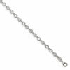 Sterling Silver Rhodium-plated W/ 1 in ext. CZ Bracelet