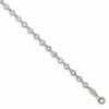 Sterling Silver Rhodium-plated W/ 1 in ext. CZ Bracelet