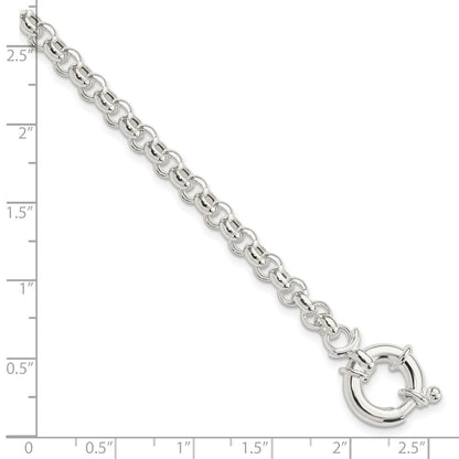Sterling Silver Polished Rolo Fancy Bracelet
