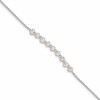 Sterling Silver White Semi-round Rh-plated Freshwater Cultured Pearl Bracel