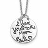 Sterling Silver Rhodium-plated Antiqued MOON AND BACK Necklace