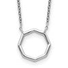 Sterling Silver Polished Octagon Necklace